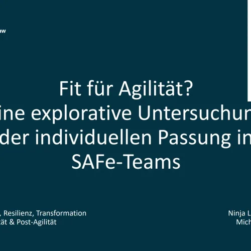 Fit für Agilität? Eine explorative Untersuchung der individuellen Passung in SAFe-Teams